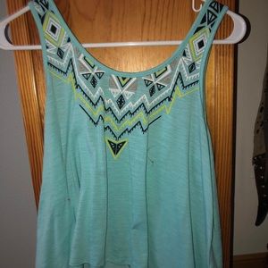 blue abstract tank top